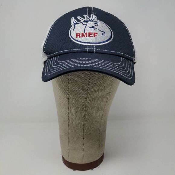 RMEF Rocky Mountain Elk Foundation Slideback Hat Blue OSFM Embroidered Logo - Picture 2 of 11